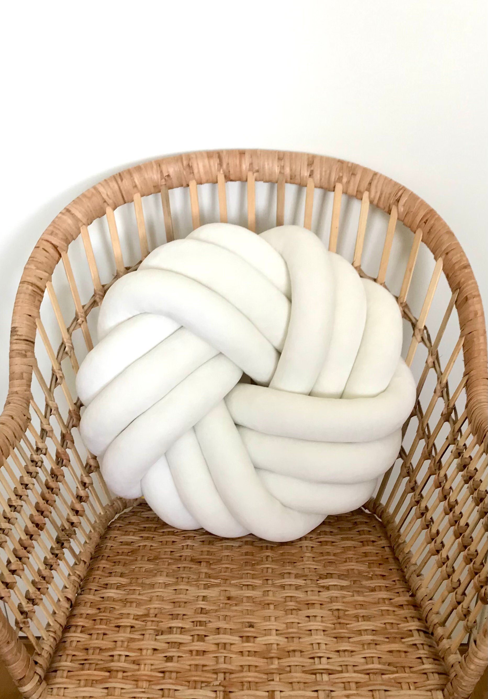 Velvet Knot Pillow Large Round Knot Cushion Scandinavian Etsy