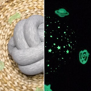 Glow in the dark Ball Knot cushion, Grey Knot pillow 2in1 , Kids room decorative Knot Pillow