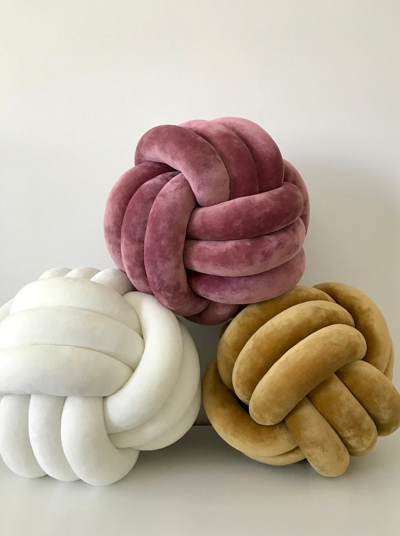 Dusty Pink Knot Pillow Large Velvet Knot Pillow Luxury Knot Etsy