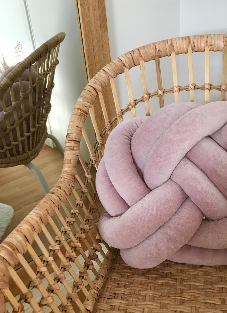 Dusty Pink Infinity Knot Cushion Scandinavian Knot pillow Etsy