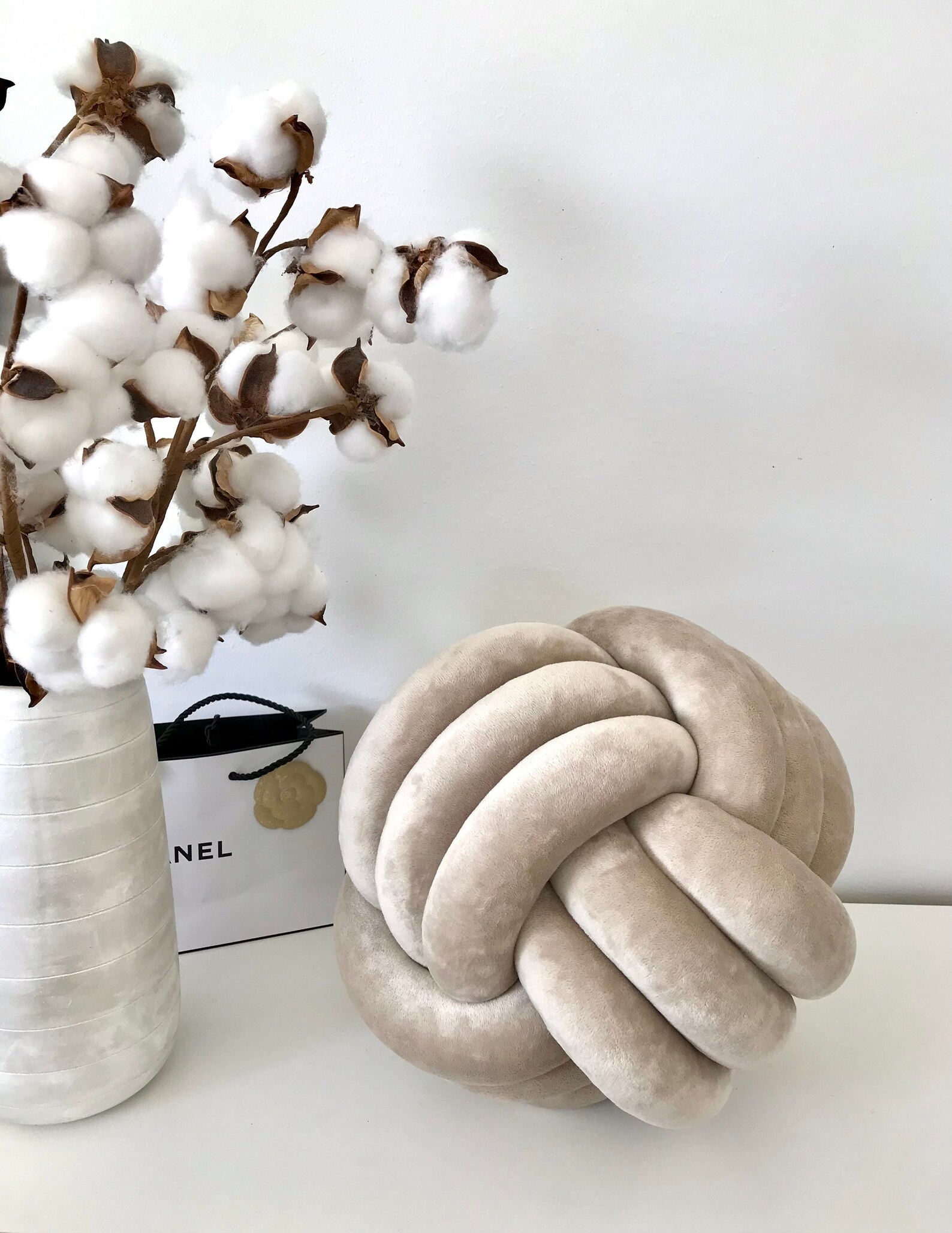 Large Velvet Knot Pillow Luxury Knot Cushion Decorative Etsy