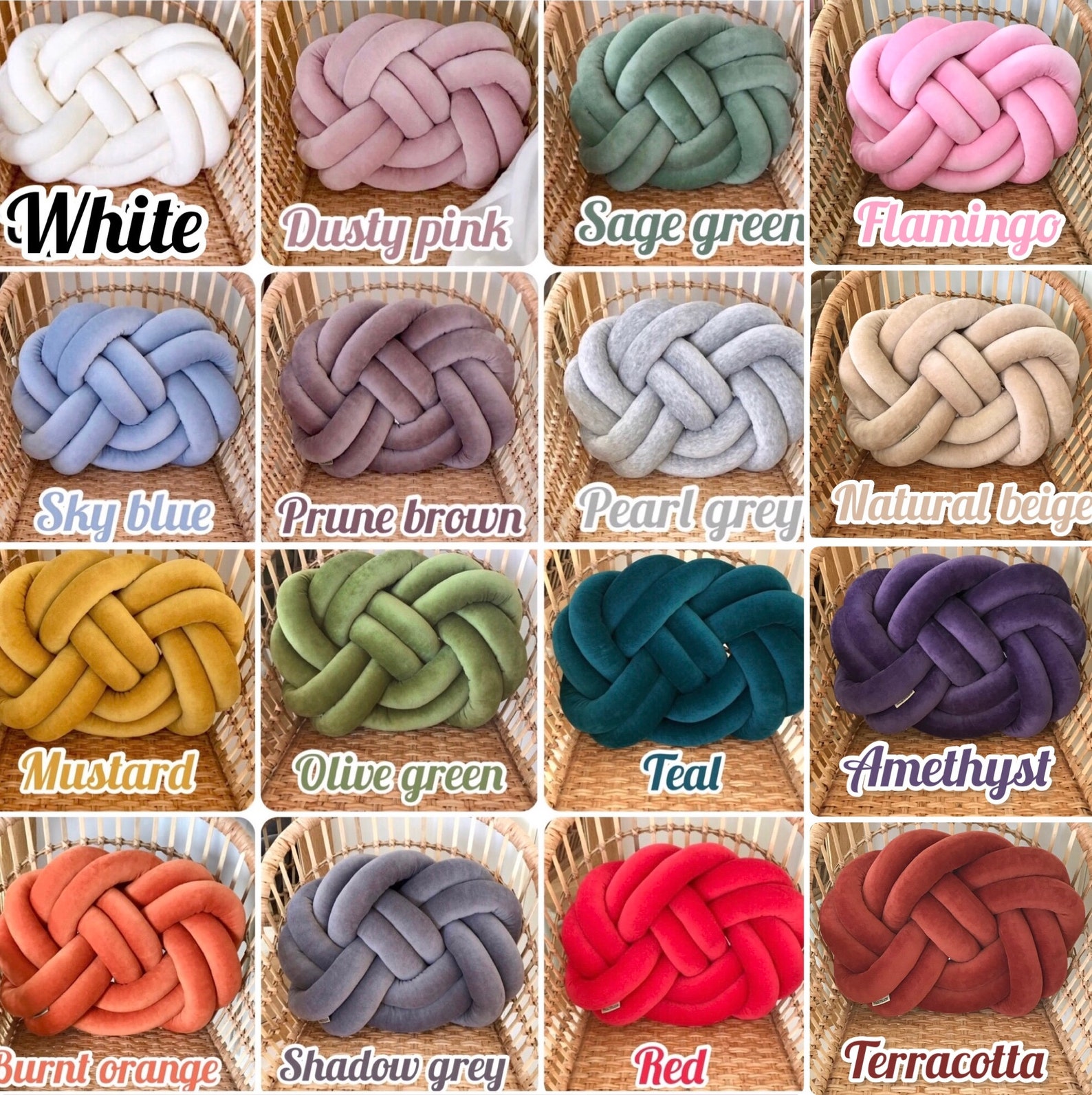 Orange Knot Cushion Scandinavian Knot Pillow ember Large Etsy