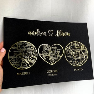 Personalisierter | Karten | Paar Druck | valentines geschenk | Hochzeitsgeschenk | einzigartige | geschenke | liebe | Wandbild | goldfolie | Foiling