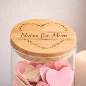 Personalized Love Notes Jar for Mom - Custom Mother’s Day Memory Keepsake with Bamboo Lid
