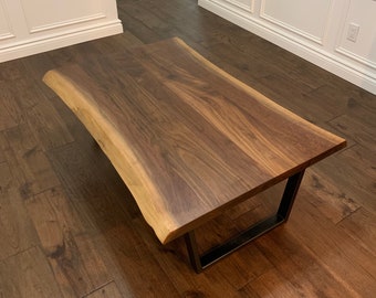 Black Walnut Live Edge Wood Coffee Table