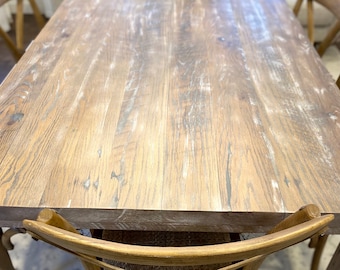 Reclaimed Oak Dining Table with Shabby Chic Finish