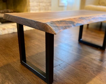 Black Walnut Live Edge Wood Coffee Table