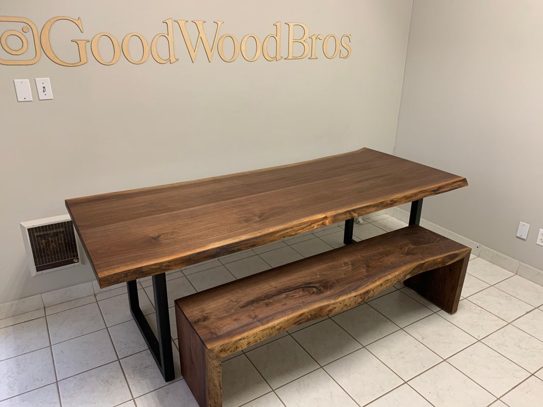 Walnut Dining Table and Bench - Etsy