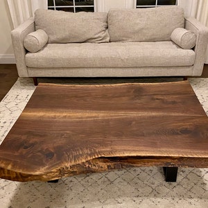 Black Walnut Live Edge Wood Coffee Table image 4