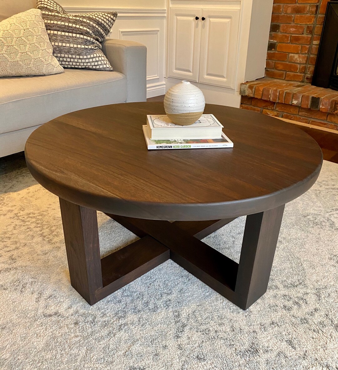 Custom Made Black Walnut Round Coffee Table - Etsy