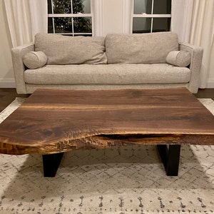 Black Walnut Live Edge Wood Coffee Table image 1