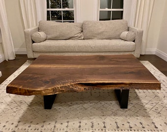 Black Walnut Live Edge Wood Coffee Table