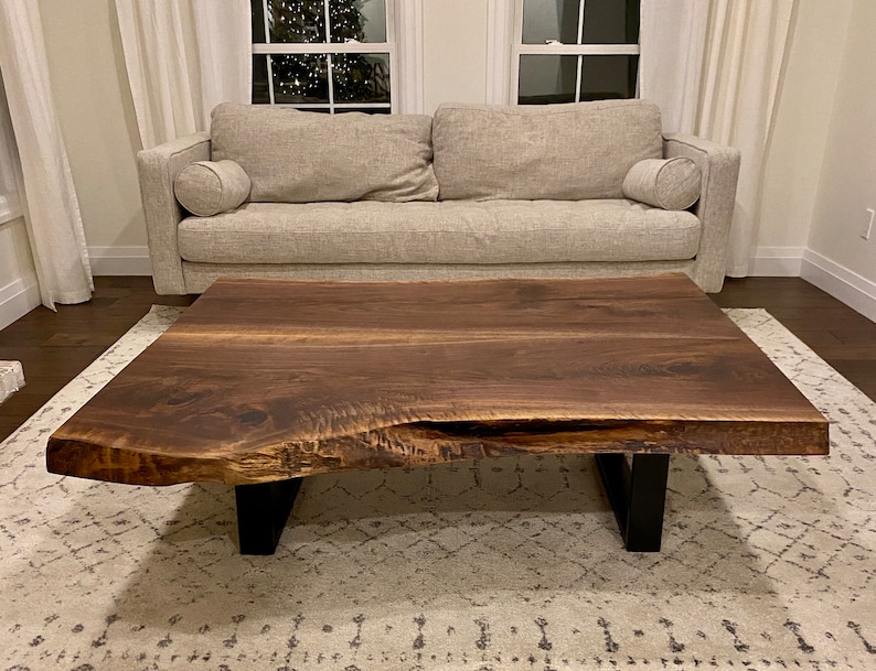 Black Walnut Live Edge Wood Coffee Table image 1