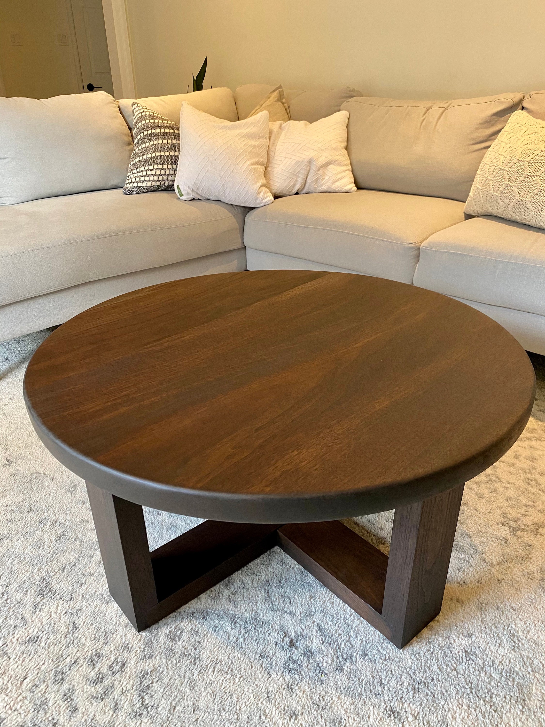 Custom Made Black Walnut Round Coffee Table Etsy
