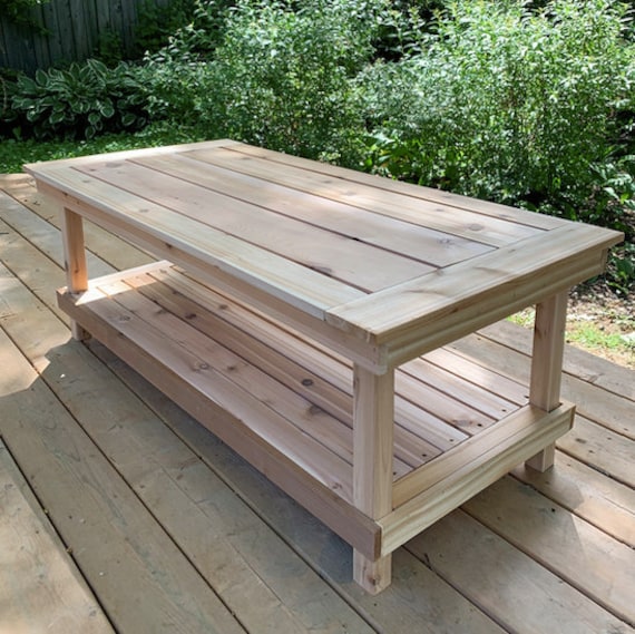Outdoor cedar coffee table deals