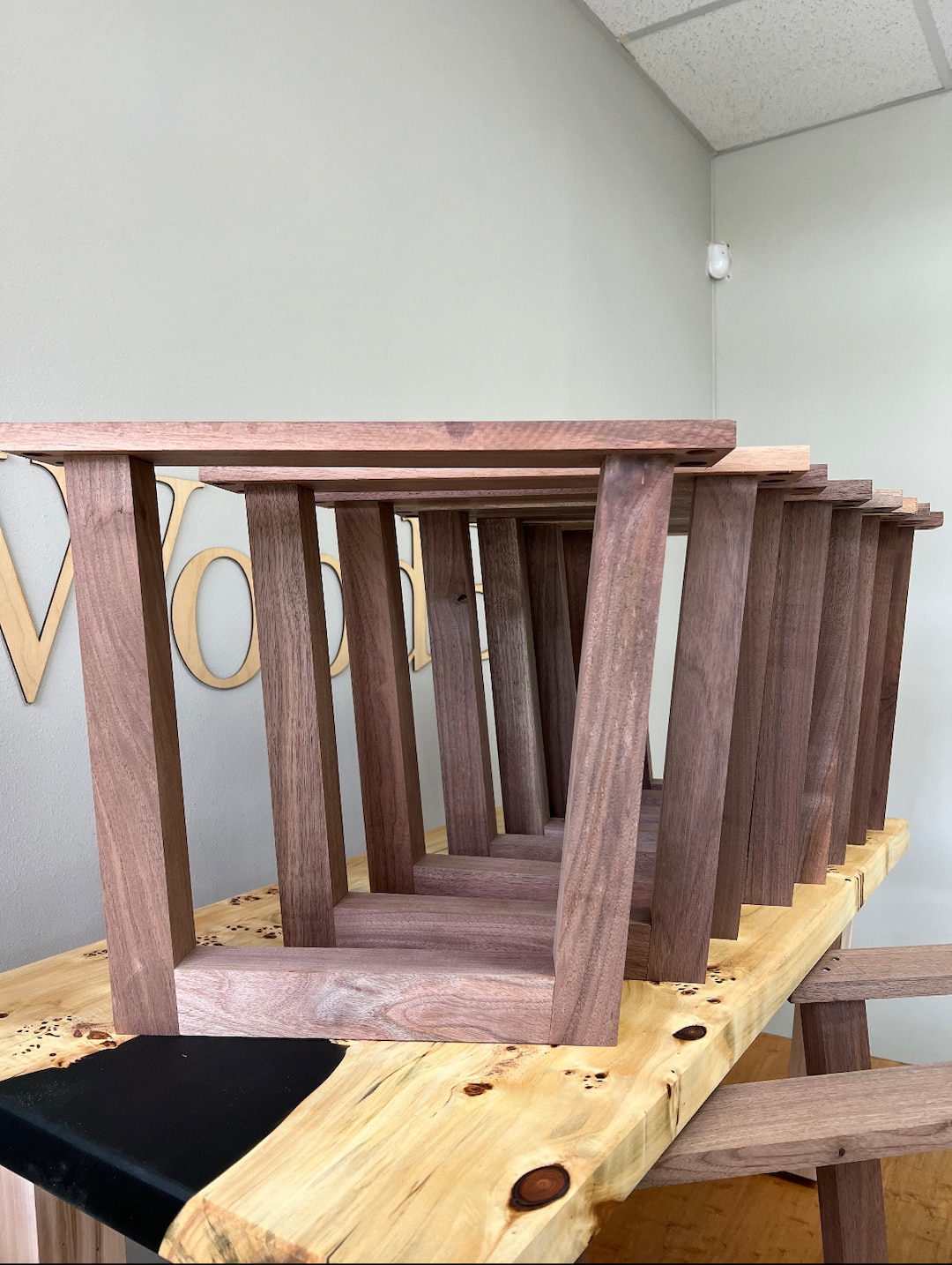 Good Wood Coffee Table Legs (solid Walnut) Etsy