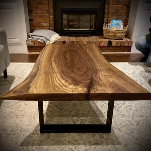 Black Walnut Live Edge Wood Coffee Table image 9