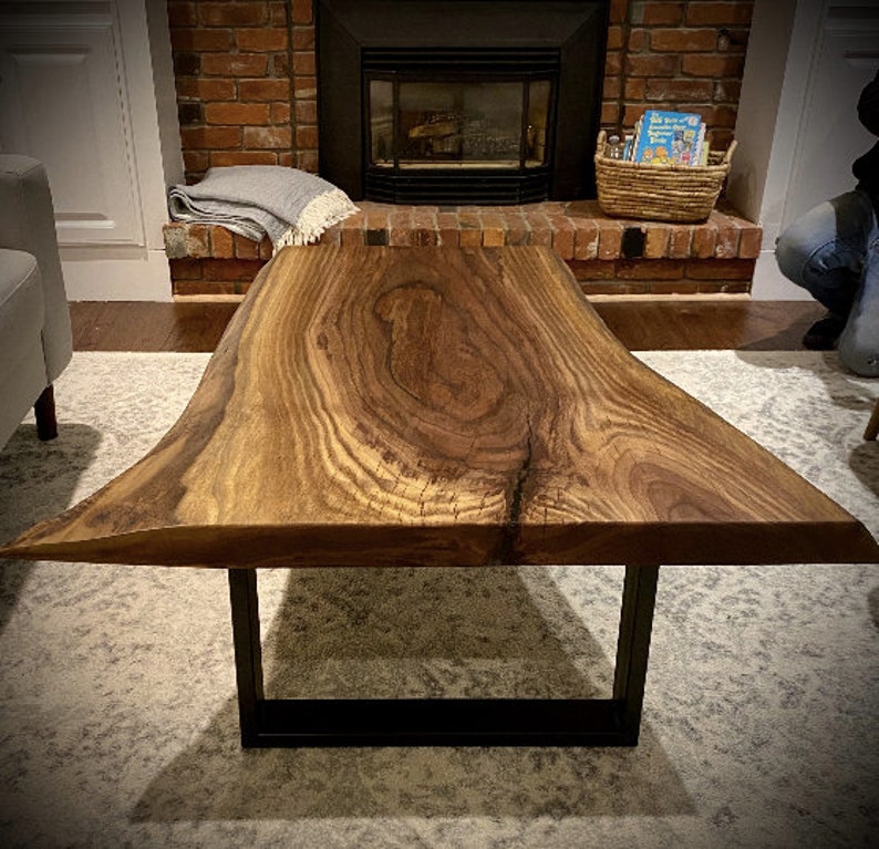 Black Walnut Live Edge Wood Coffee Table image 9