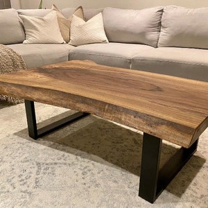 Black Walnut Live Edge Wood Coffee Table image 10