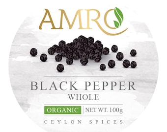 Organic Black Pepper Whole. Certified organic Pepper Whole. Premium quality Black Pepper, USDA Pepper in a Plastic Bottle