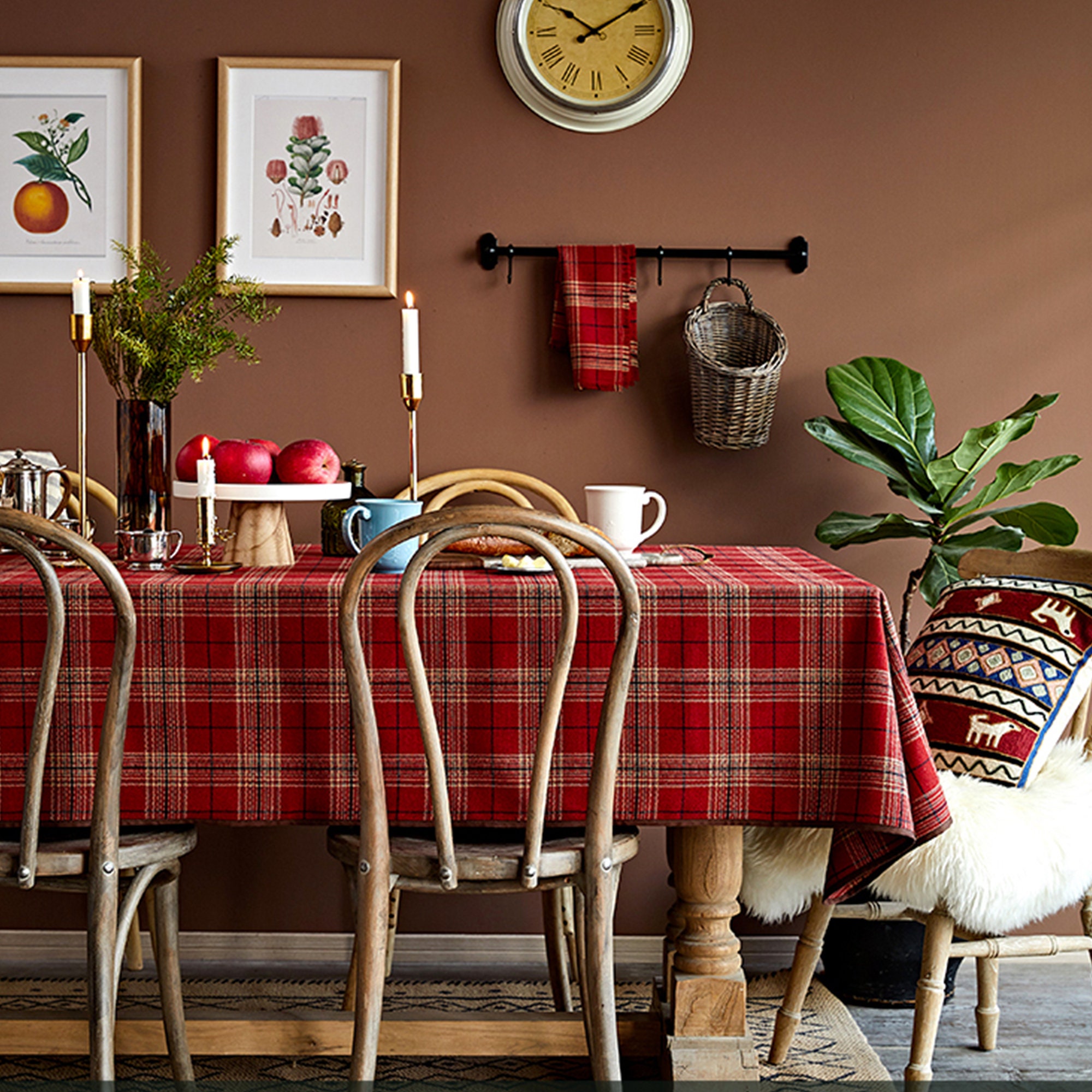 Christmas Tablecloths Red Checkered Tablecloths Luxury Red Etsy