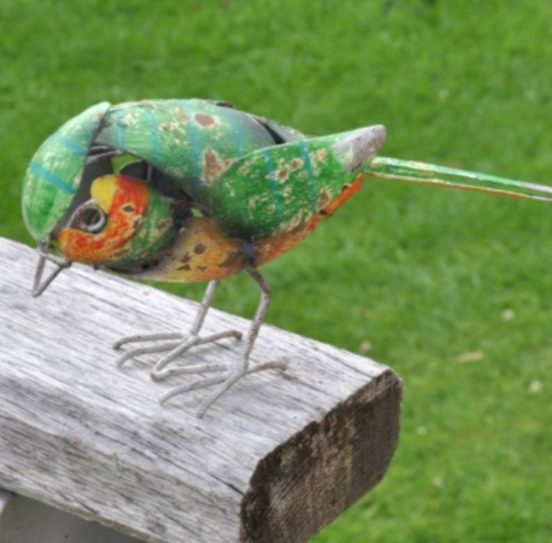 Greenfinch Metal Garden Ornament Etsy