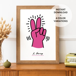 Keith Haring Print, Printable Pop Art Wall Art Decor, Museum Exhibition Poster, Contemporary Art Printable