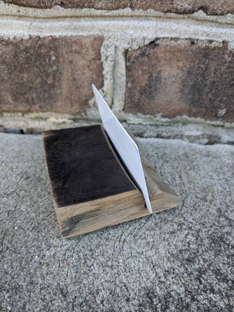 Bourbon Barrel Stave Desk Business Card Holder Office