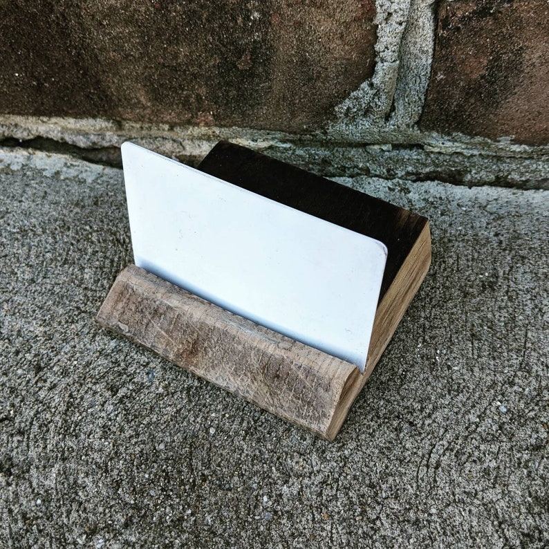Bourbon Barrel Stave Desk Business Card Holder Office