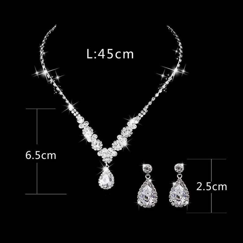 Silver Bridal Jewelry Set Wedding Jewelry Set for bride Etsy