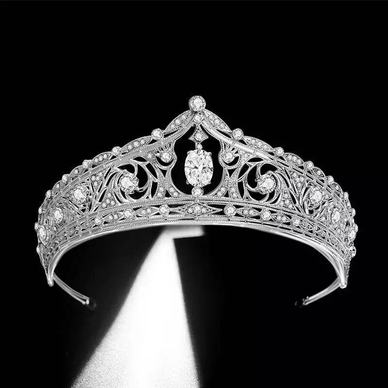 Bridal Tiara With Crystals for Bride Silver Royal Tiara Etsy