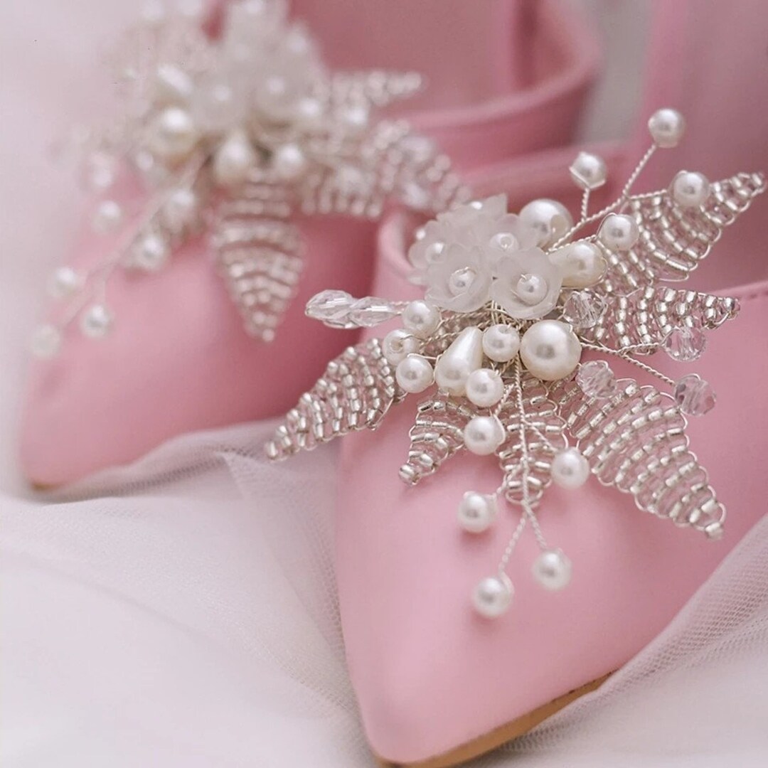 Wedding Pearl Bridal Shoe Clips Shoe Brooches Shoe Buckles Etsy