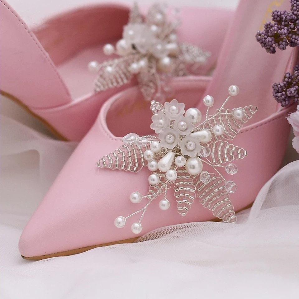 Wedding Pearl Bridal Shoe Clips Shoe Brooches Shoe Buckles Etsy
