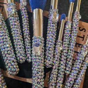 Rhinestone makeup brush set