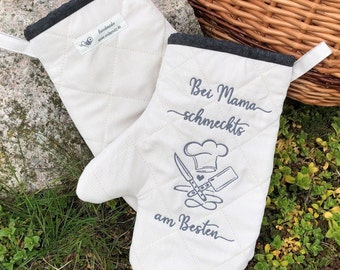 Personalized oven gloves with heat-insulated fleece (1 pair)