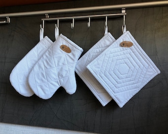 Oven Gloves Potholders Set of 2 with heat-insulated fleece Oven gloves also for small hands