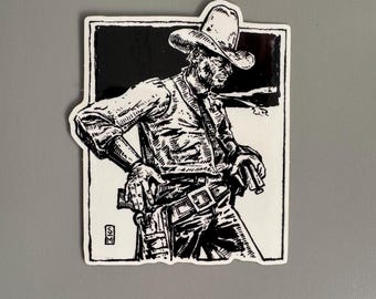Cowboy Gunslinger Vinyl Sticker: Indoor Outdoor Decor