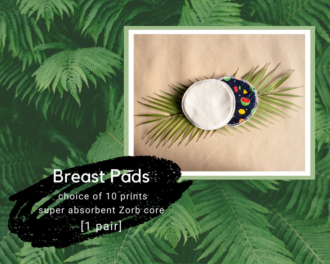 1 Pair Reusable Washable Breast Pads Super Absorbent Zorb Core Breast Pads With Choice of 10