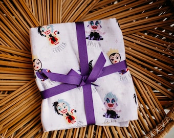 Muslin Swaddle Blanket, Female Villians Themed, Baby Receiving Blanket, Cotton Gauze Swaddle Blanket, Soft Lightweight Cotton