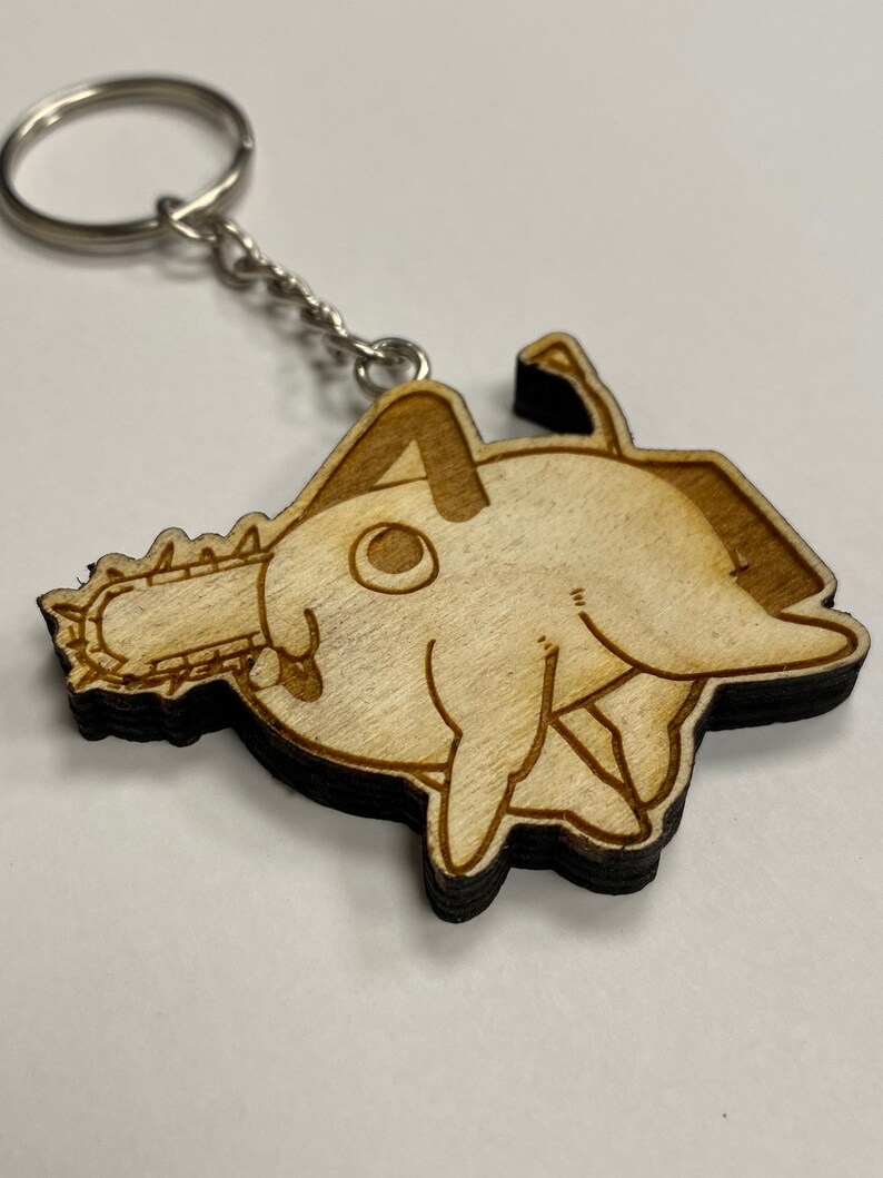Chainsaw Man Pochita Wooden Keychain Etsy