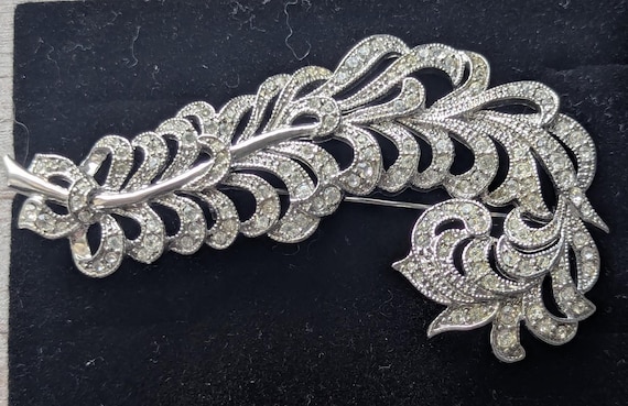 Kenneth Jay Lane feather Pin, 2003 KJL Feather Br… - image 1