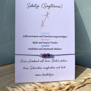 STRZELEC STRZELEC Bransoletka ze znakiem zodiaku • Bransoletka z kamieni szlachetnych • Chalcedon Ametyst Sodalit • Bransoletka szczęścia • Wypełniona 14-karatowym złotem • Srebro 925