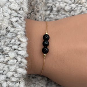 SVART TURMALIN Armband • Skyddande armband • Talisman • Ädelstensarmband • Kristallarmband • Ädelstensgåva • Lyckobringare