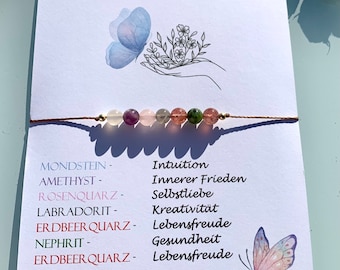 Dein Name als Edelsteinarmband Kristallarmband Partner Freundschaftsarmband Geschenk personalisiert Gestalte dein Armband mit Kristallen