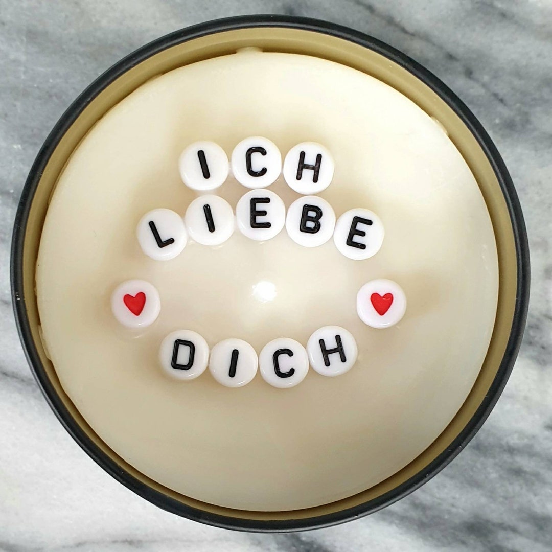 Versteckte Botschaft Kerze mit Spruch Ich Liebe Dich Wunschtext