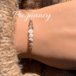 Bracelet de protection de naissance de grossesse Bracelet de grossesse à facettes Botswana Agate Gemstones Cadeau Pierres de protection personnalisées Baby Shower