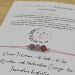 Körsbärsblomsturmalinarmband • Skyddande armband • Talisman • Ädelstensarmband • Kristallarmband • Ädelstensgåva • Lyckobringare