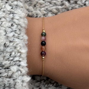 Färgglatt turmalinarmband, runt eller fasetterat • Skyddande armband • Talisman • Ädelstensarmband • Ädelstensgåva • Lyckobringare