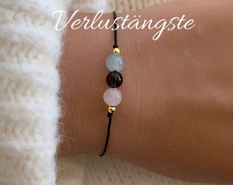 Miedo a la pérdida pulsera pulsera de piedras preciosas pulsera de cristal pareja amistad regalo personalizado ansiedad estrés joyería