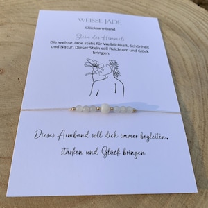WEISSE JADE Armband •  Glücksbringer • Edelsteinarmband • Geschenk • Glücksarmband • Kristallarmband •  Reichtum • Glück